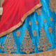 Stylish blue coloured soft lehanga with thread work